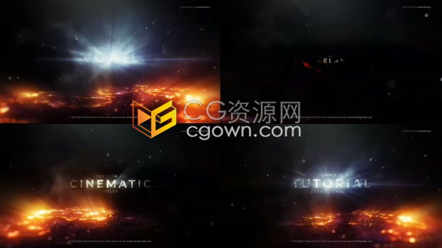 史诗岩溶地狱之火背景动态电影标题宣传片头-AE模板下载