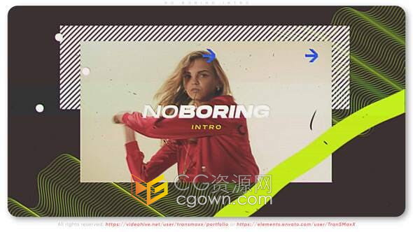 AE模板-广告视频快速节奏社交动感开场视频片头动画制作