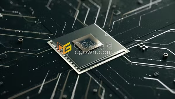 AE模板-高科微芯片电路板3D动画数字标志LOGO片头