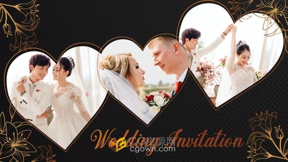 浪漫婚礼请柬时尚美容珠宝店庆开业邀请函-AE模板