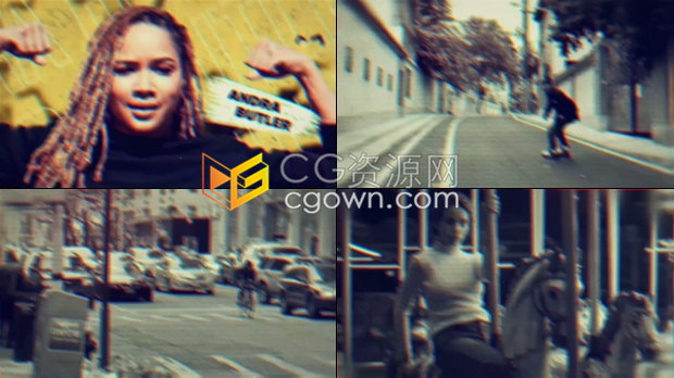 动态冻结帧背景城市街头风时尚动感音乐活动体育宣传预告片-AE模板下载