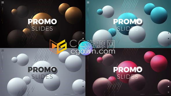 4K金粉黑白蓝时尚颜色球状动画背景展示广告新产品促销宣传视频-AE模板