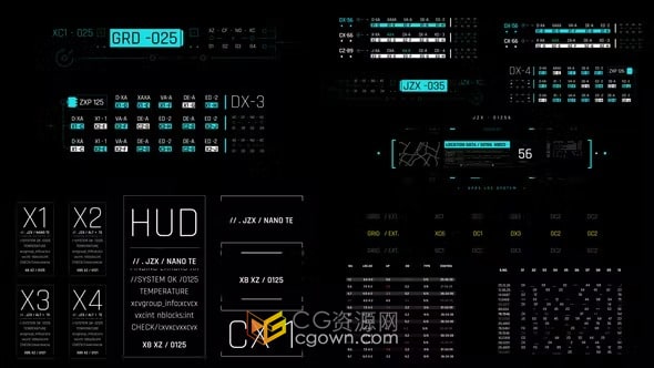 13个HUD 文本元素-AE模板免费下载