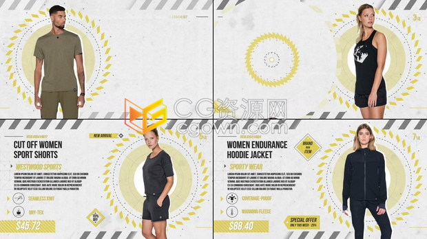 时尚复古风现代网购宣传片商场橱窗展柜商店服饰用品视频广告-AE模板下载