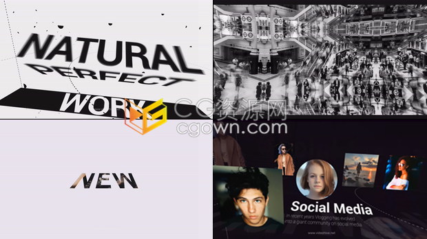 4K跺脚节奏透视效果无色彩灰白色调及彩色效果双版本vlog开场-AE模板下载