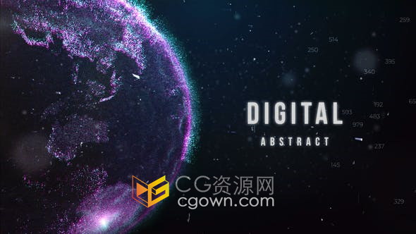 AE模板-粒子地球科技宣传片现代信息网络数据研究介绍视频