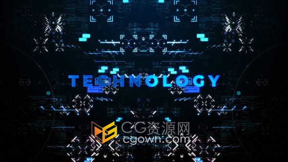 AE模板-Digital HUD Titles计算机云连接连接数据UI加密高科技安全技术宣传片