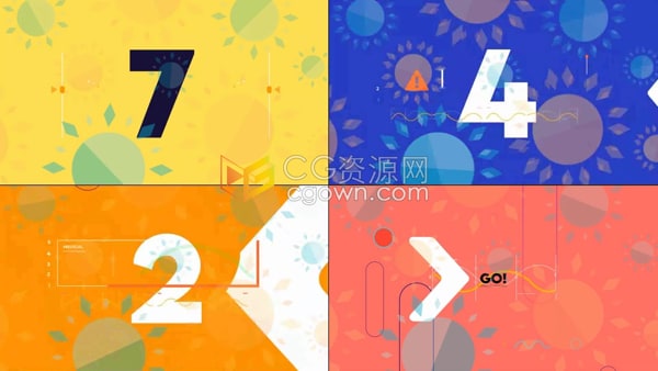 AE倒计时片头模板数字倒数表演活动开场动画