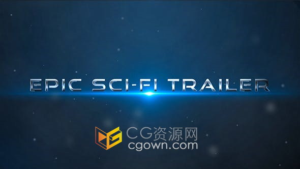 AE模板-冲击波粒子动作科幻电影预告片光效耀斑金属动画视频