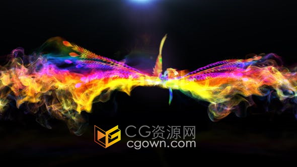 AE模板-飞翔凤凰彩色粒子特效视频片头LOGO动画制作