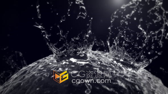 AE模板-液体水球爆裂飞溅水花特效LOGO动画视频