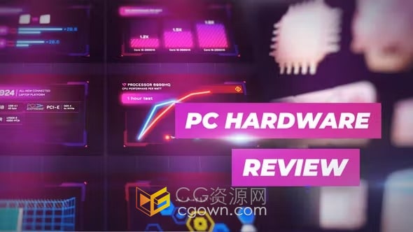 3D模型PC电脑硬件评测介绍数据展示动画视频-AE模板