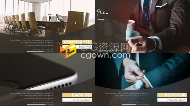 干净极简风格现代优雅商务风企业宣传片公司时尚开场白-AE模板下载