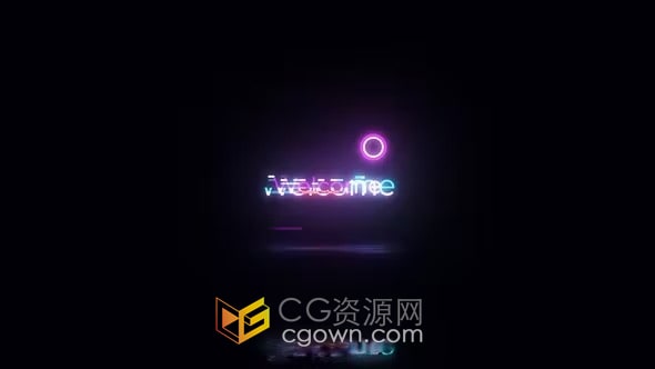 故障变形发光效果LOGO动画视频片头-AE模板