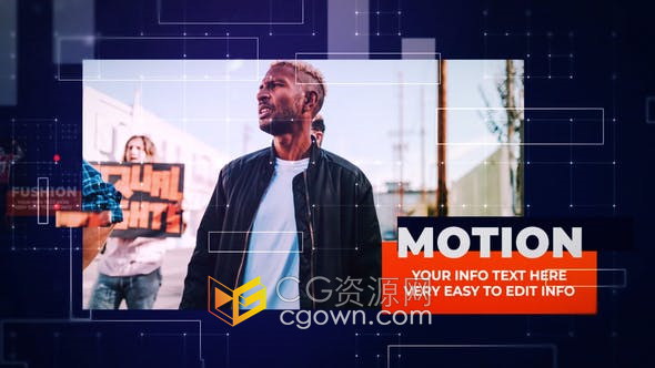 AE模板-对角线网格介绍短片高科技术时间表视频Technology Slideshow