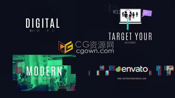 快速数字营销传播机构网络开发公司品牌宣传AE视频模板