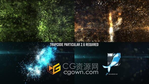 AE模板-华丽发光粒子特效视频片头Glowing Particles Logo