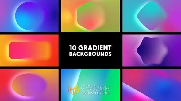 10组渐变效果背景视频素材4K分辨率-AE与PR模板