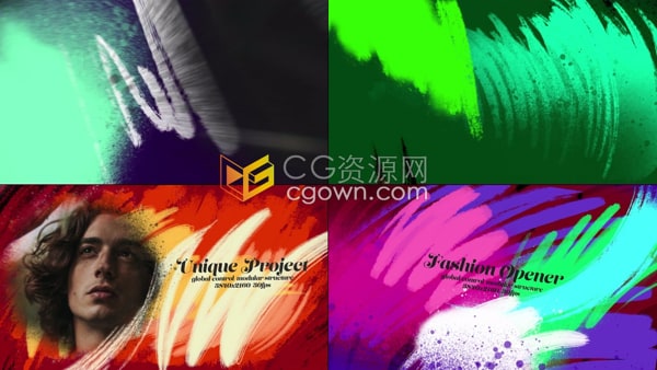 手绘水彩壁纸艺术画笔风格时尚美容博主美妆网红手艺人介绍AE视频模板