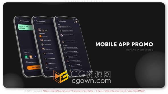 AE模板-App演示宣传移动应用程序服务网站用户界面屏幕截图可替换