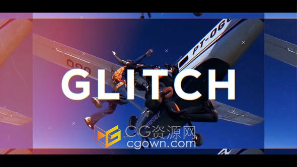 AE模板-运动风格开场视频片头故障特效制作动画