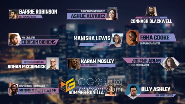 AE模板-12组带头像照片视频字幕条用于自媒体用户介绍