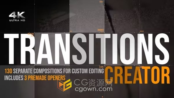AE转场模板130种军事高科技风格Transitions视频过渡效果