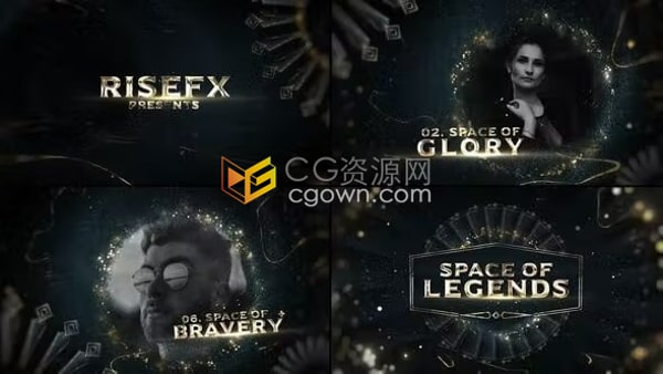 史诗大气颁奖典礼体育赛事英雄人物获奖视频奢侈品晚会包装AE模板