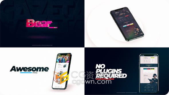 AE模板-手机APP应用软件介绍宣传视频片头动画制作