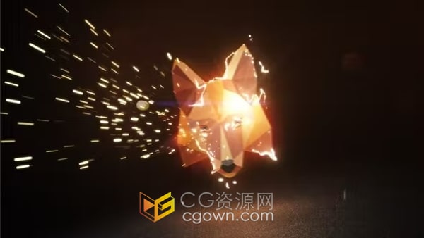 AE标志片头模板能量与火花徽标描边活力LOGO动画显示