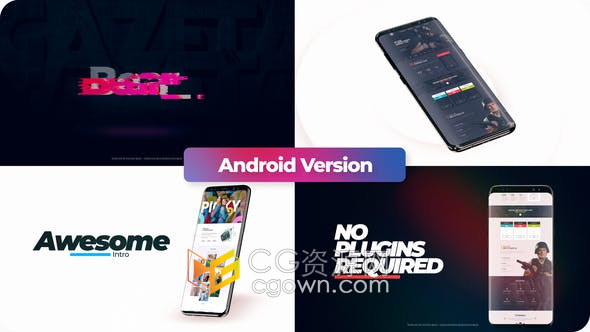 AE模板-Android安卓手机应用程度软件APP介绍推广视频动画