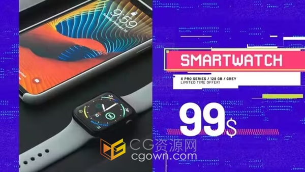 多彩图形故障样式宣传技术游戏电子产品计算机软件视频广告AE模板