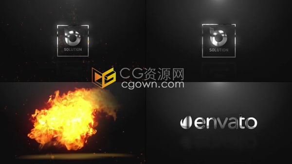 AE LOGO模板熊熊烈火燃烧的火焰标志动画