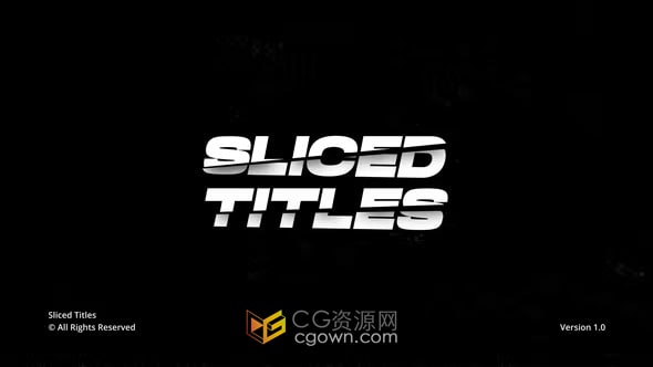 简单黑白切片标题切割文字动画效果-AE模板