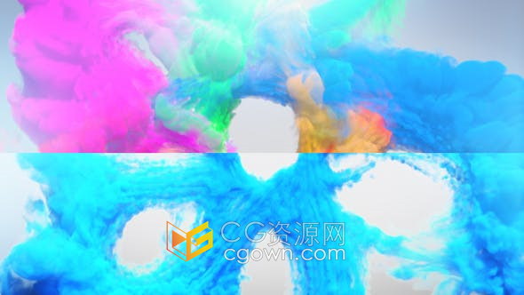 AE模板-彩色烟雾碰撞公司活动开场视频片头制作