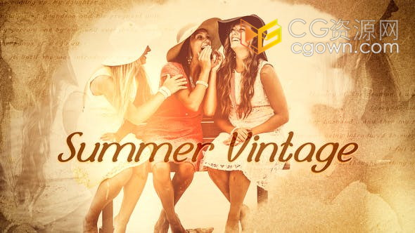 墨迹渐晕复古视差效果温馨婚礼视频相册-AE模板下载