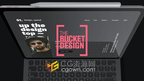 AE模板-全新iPad新款发售平板电脑简介网站应用程序展示宣传