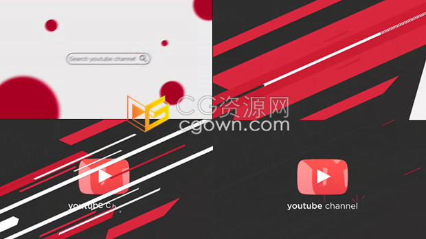 4K搜索框演示网站平台扁平现代化简单标志LOGO动画-AE模板下载