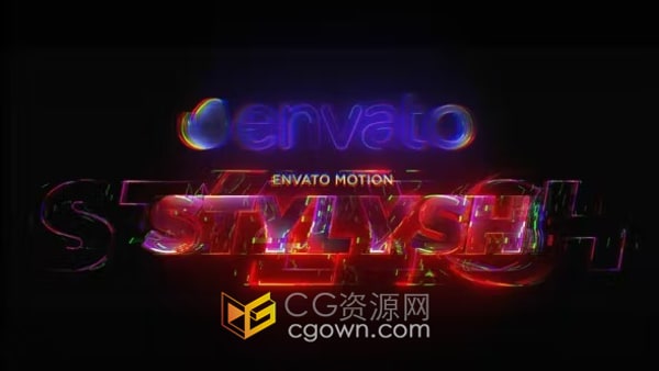 AE LOGO模板霓虹灯故障标志显示动画