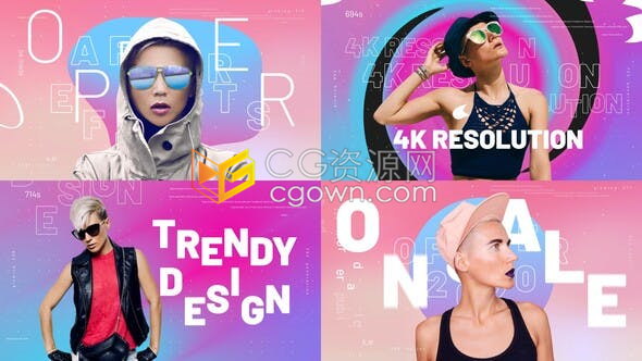 多彩时尚元素动画介绍视频服装衣用品商店宣传推广效果-AE模板下载