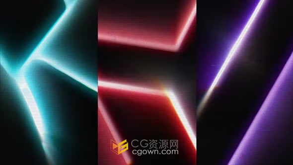 复古像素效果霓虹灯线条绘画LOGO动画视频-AE模板