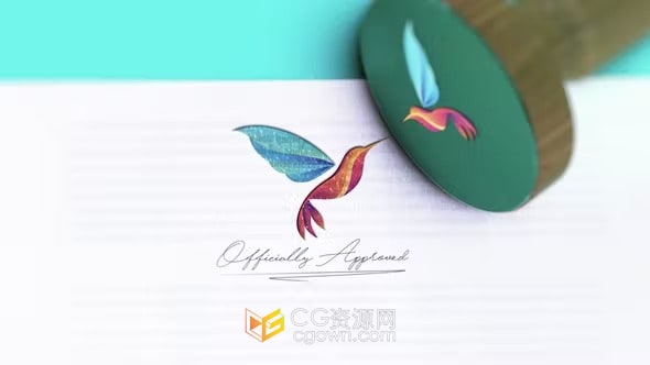 3D动画印章LOGO盖章效果视频片头-AE模板