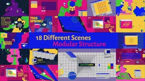 数字课程介绍人工智能卡通图形动画视频-AE模板