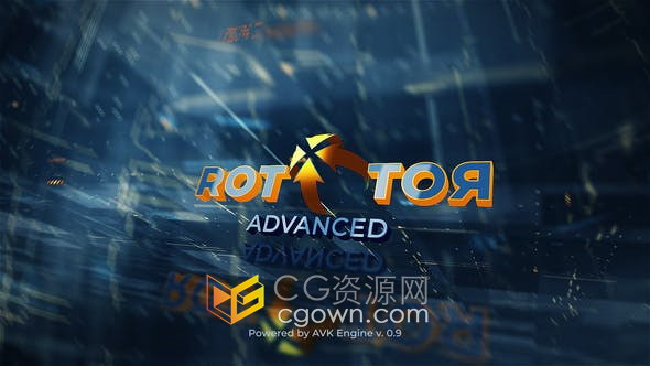 AE模板-高科技场景旋转3D文字标题动画介绍宣传片视频