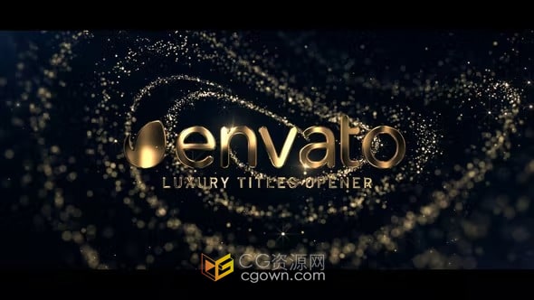 金色粒子特效宣传片介绍文字标题动画视频-AE模板