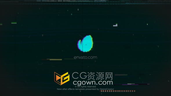 AE模板-像差损坏数字失真毛刺RGB分裂抽搐LOGO动画制作