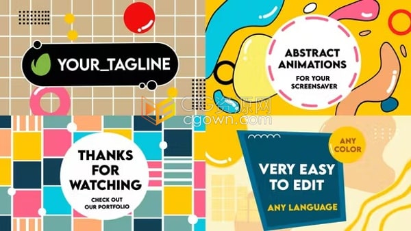 明亮多彩创意时尚图形动画商品销售场景展示微信小视频AE模板