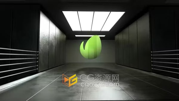 3D公司大厅入口办公场景LOGO动画AE标志模板