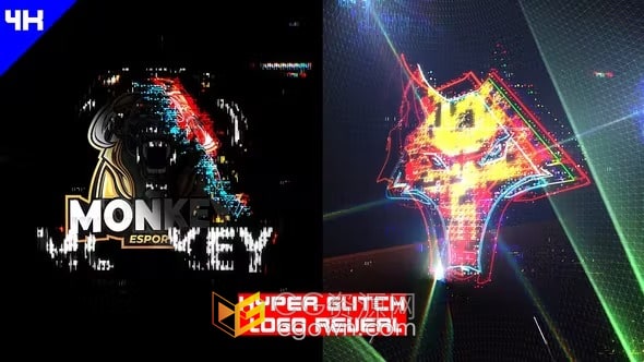 Hyper Glitch高科技信息化像素故障LOGO动画视频-AE模板