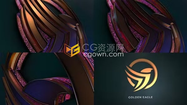 AE标志模板-3D优雅明亮粒子闪光粉效果独特Epic片头Logo动画